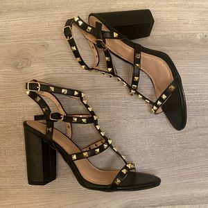 black studded sandals - 8.5